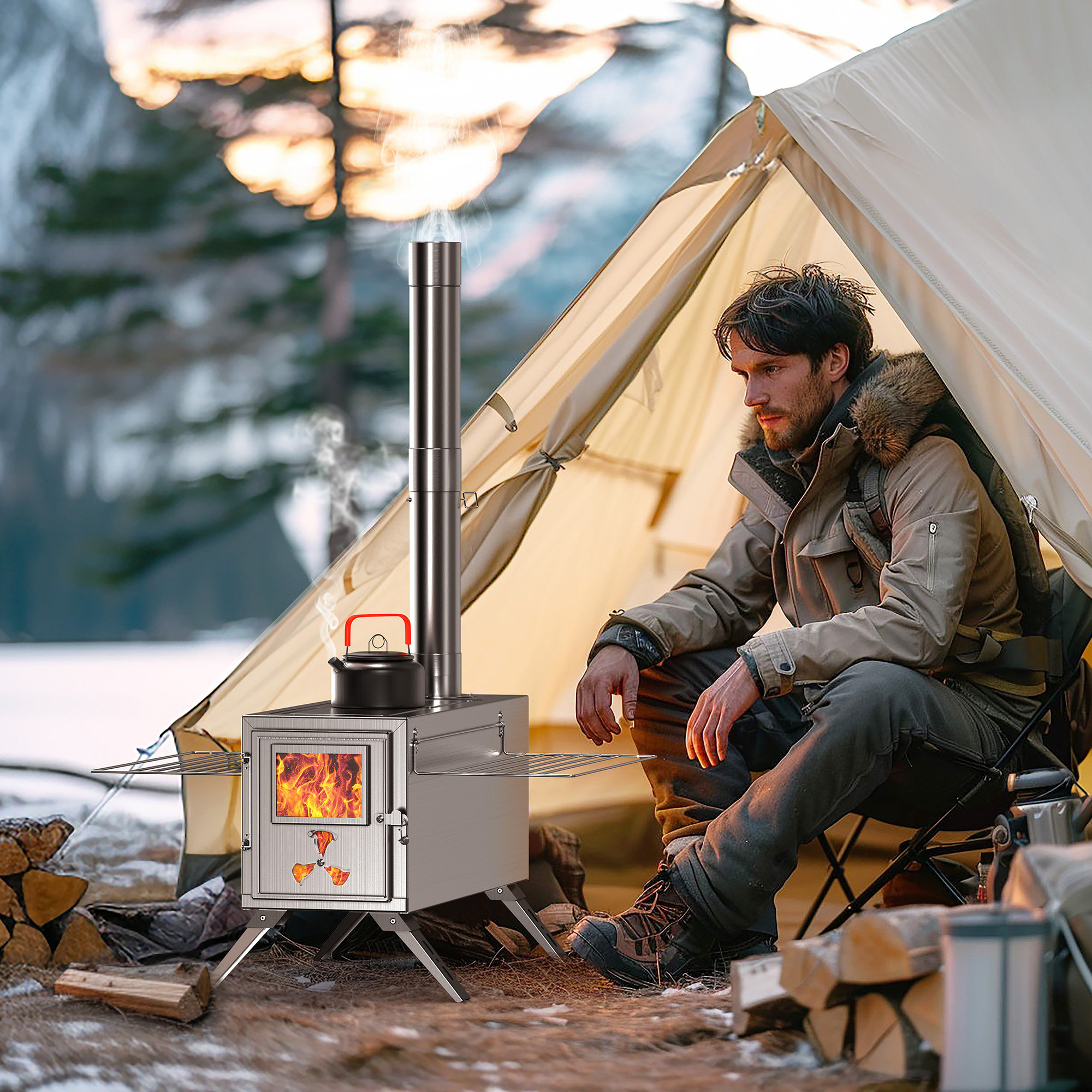 ShangQuan WuLiu Camping Tent Stove Portable Wood Burning ShangQuan WuLiu Camping Tent Stove Portable Wood Burning